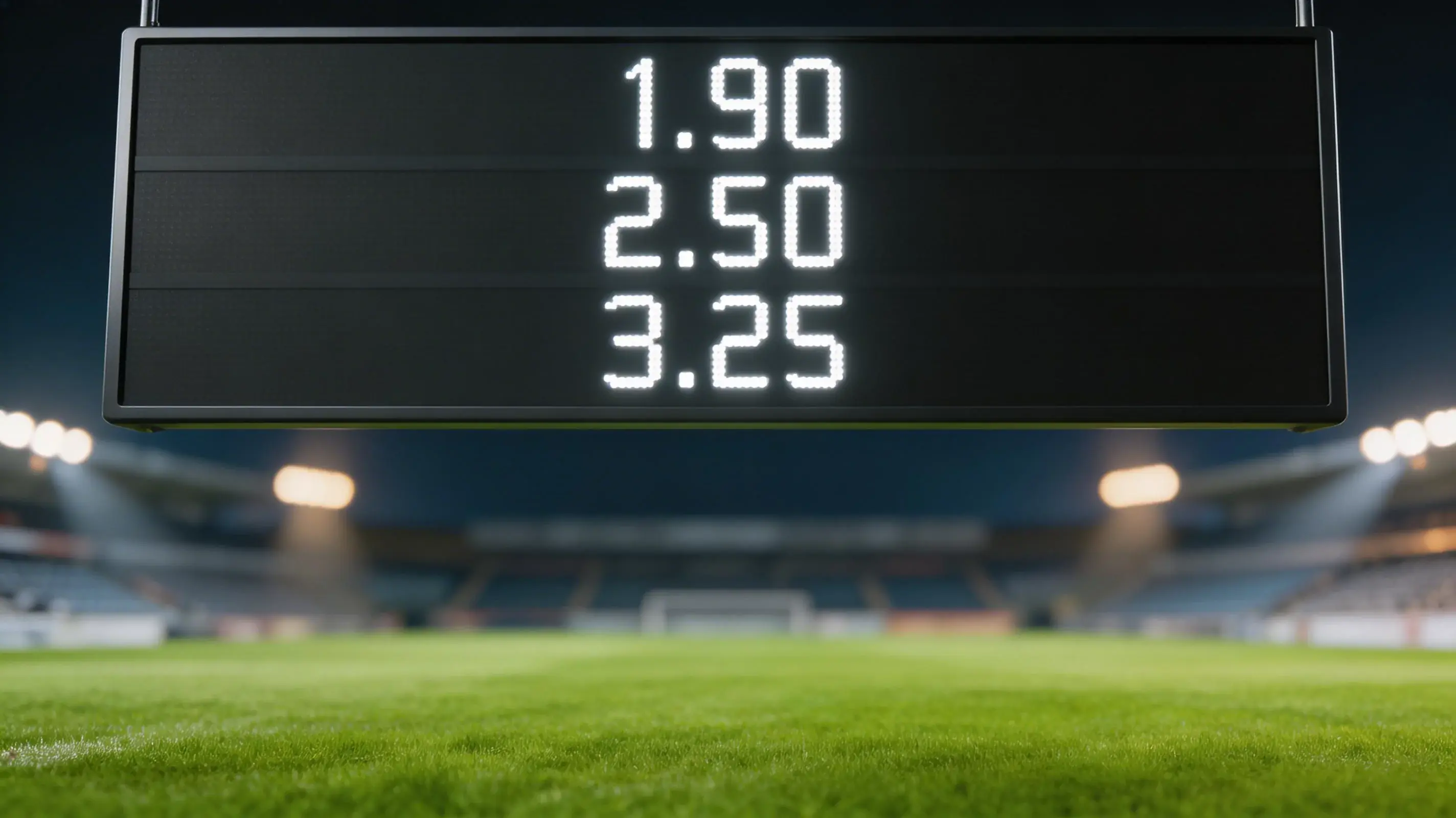 Tableau numérique affichant des cotes décimales pour des matchs de football