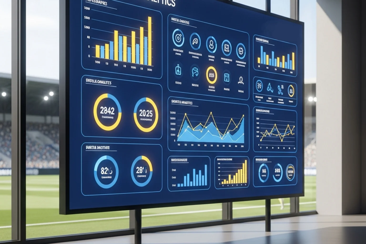 Infographie statistique avec graphiques de données sur les Coupes du Monde de football